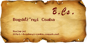 Bogdányi Csaba névjegykártya