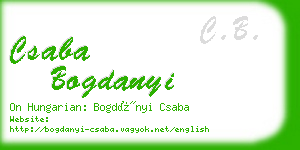 csaba bogdanyi business card